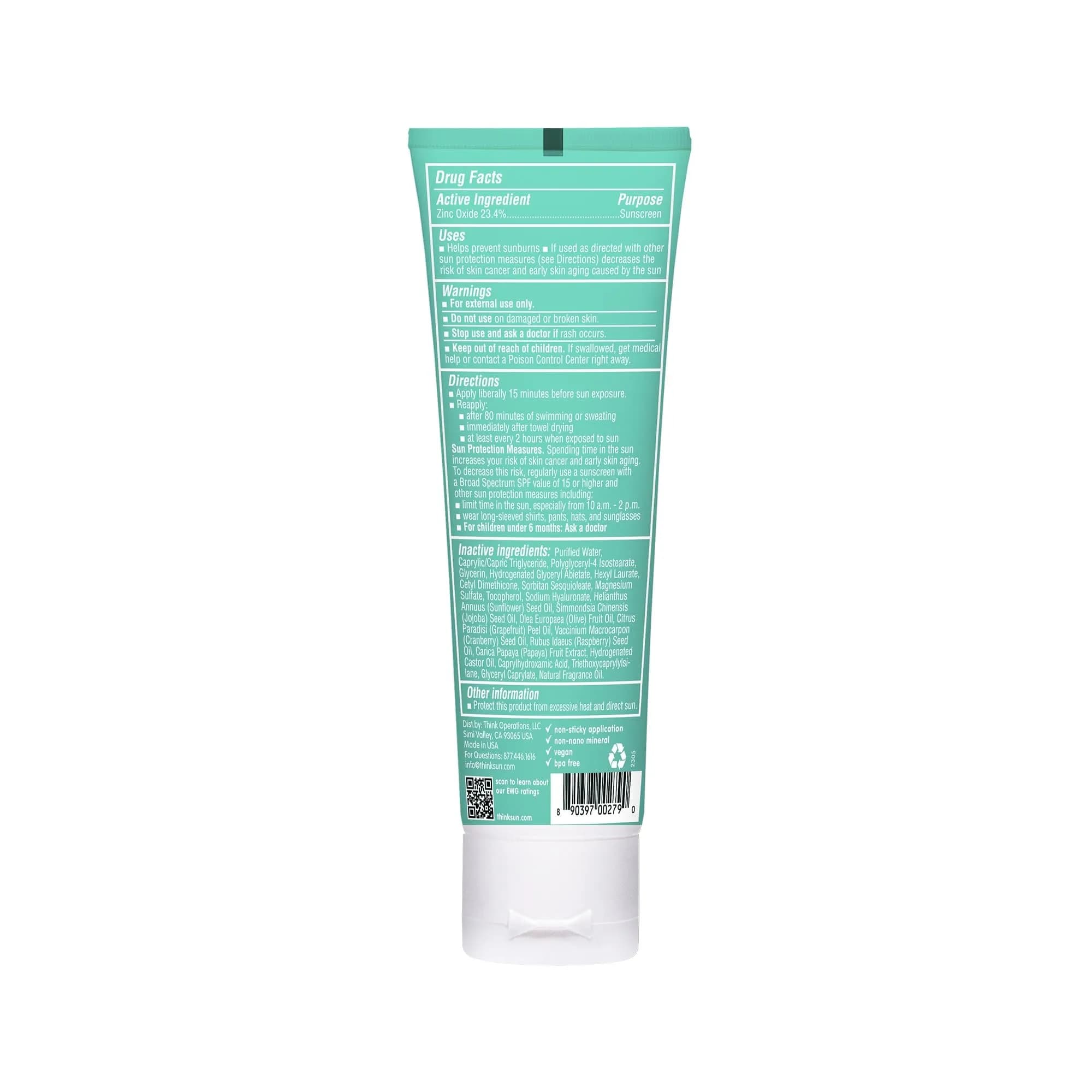 Thinkkids Safe Mineral Sunscreen SPF 50+, 178ml (6 Fl Oz) | Broad Spectrum UVA/UVB Protection for Children - view 2