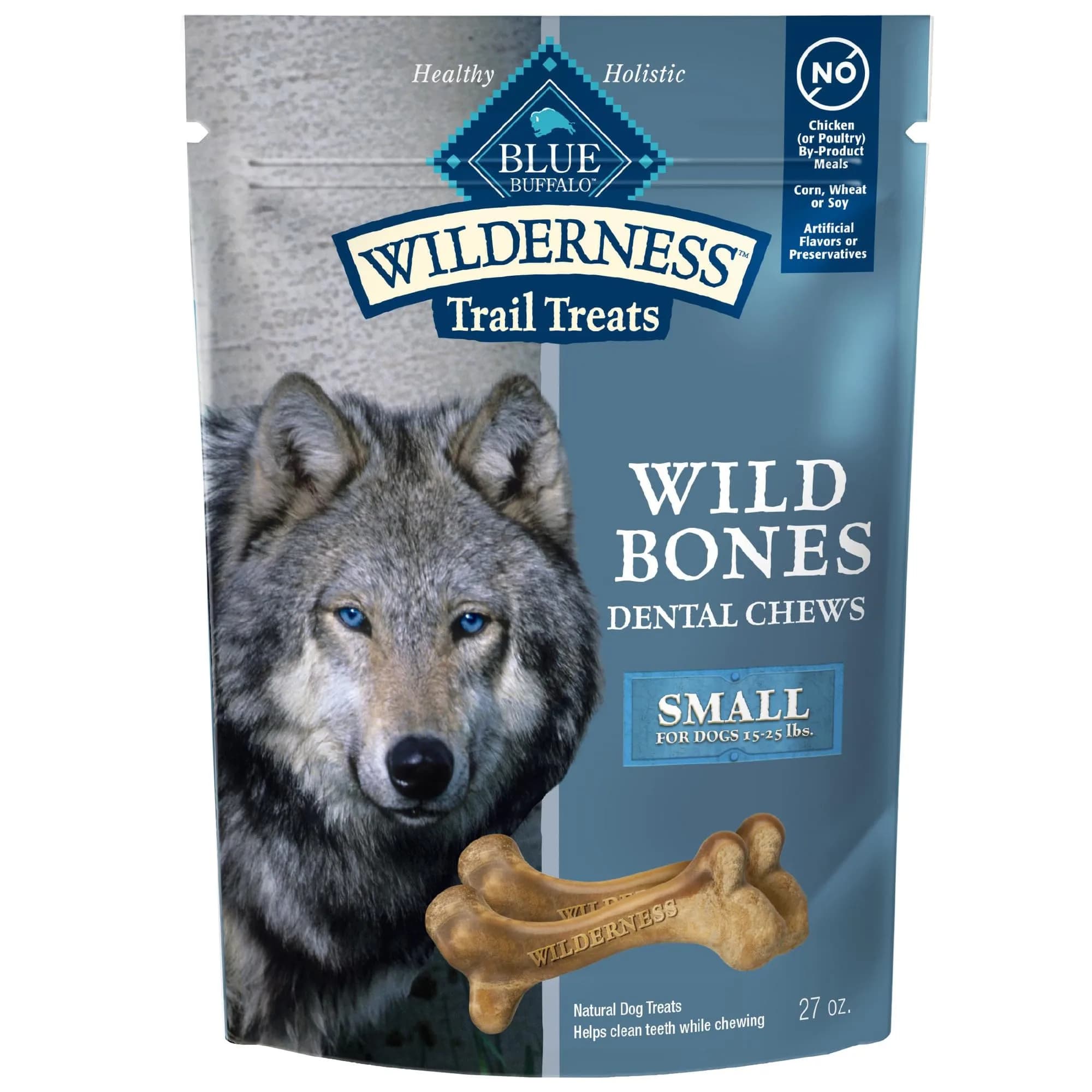 Blue Buffalo Wilderness Small Dog Dental Chews 1.69 Pound | Grain-Free, Fresh Breath, Plaque Control