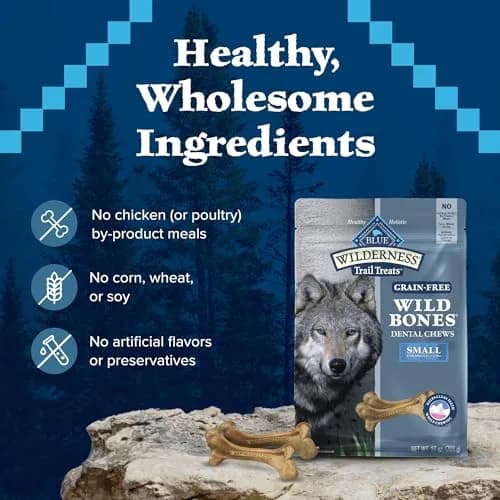 Blue Buffalo Wilderness Small Dog Dental Chews 1.69 Pound | Grain-Free, Fresh Breath, Plaque Control thumbnail 7