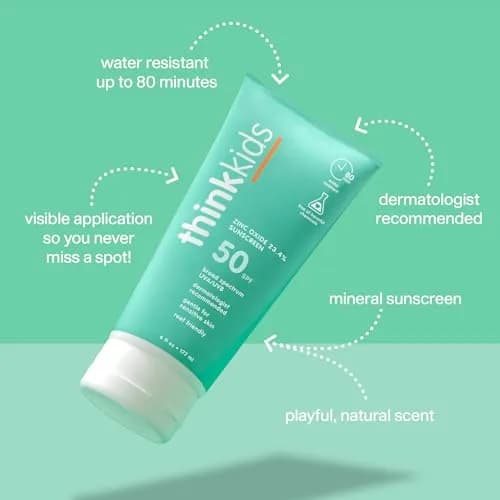 ThinkKids Mineral Sunscreen SPF 50+ 370ml (12 Fl Oz) | Reef Safe, Water Resistant thumbnail 2