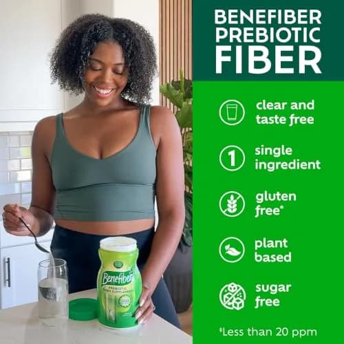 Benefiber Daily Prebiotic Fiber Supplement Powder Unflavored 17.6 oz (798 g) | Nourishes Gut Bacteria for Digestive Health thumbnail 9