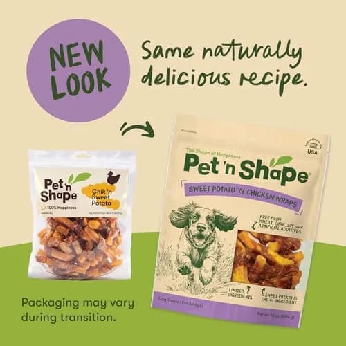 Pet 'n Shape Sweet Potato Chews Jerky Dog Treats 16 Fl Oz (Pack of 3) | All-Natural Chicken & Sweet Potato thumbnail 2