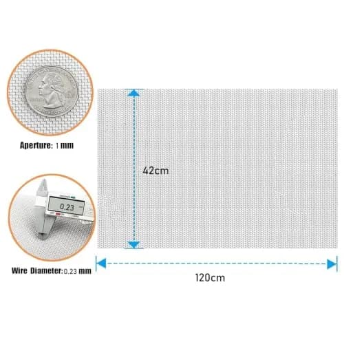 NSKONGDODO 304 Stainless Steel Woven Wire Mesh 1 mm Aperture | 42x120cm thumbnail 3