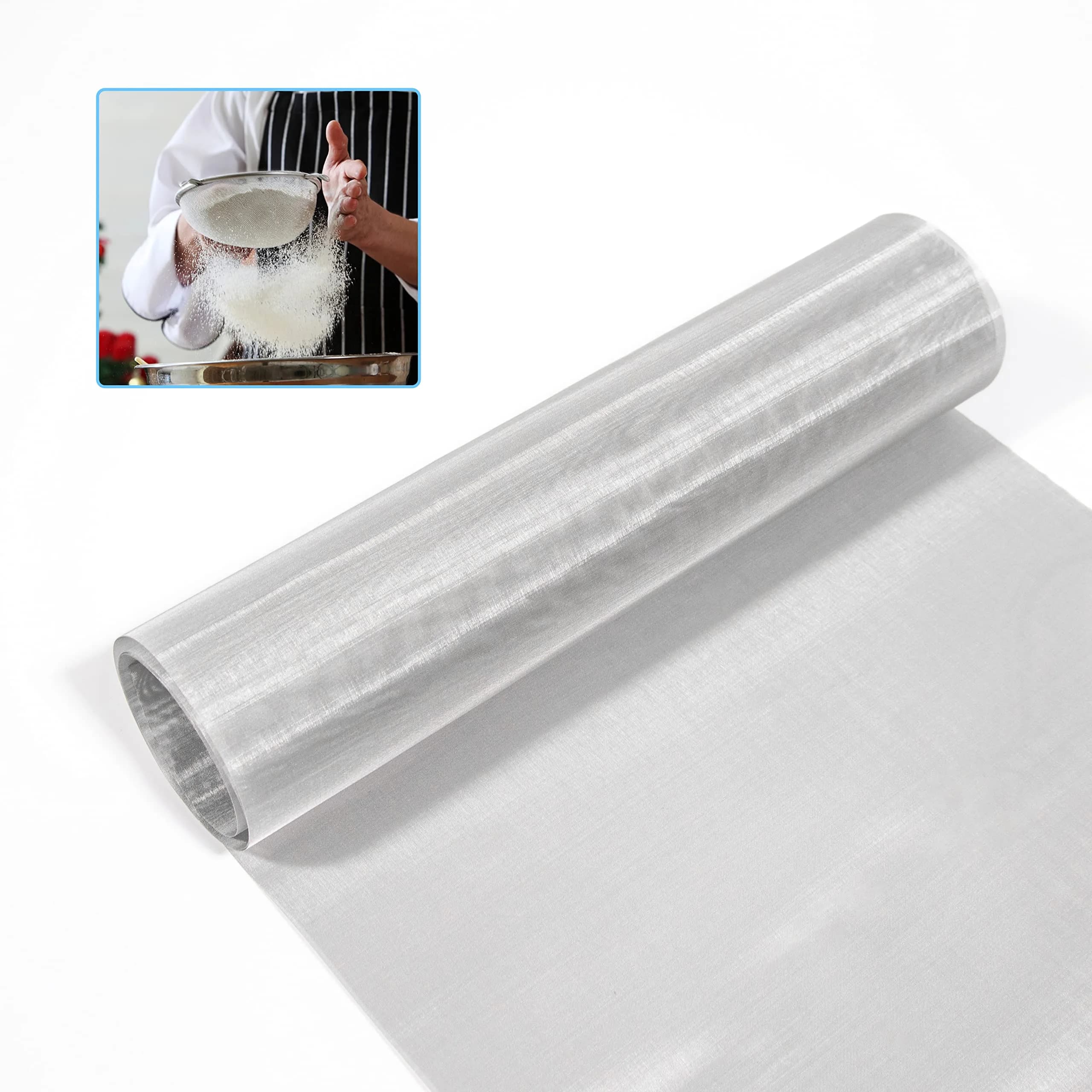 NSKONGDODO 304 Stainless Steel Woven Wire Mesh 30cm x 100cm (12" x 40") | Fine Filter Screen for Industrial Use — 40 Mesh / 42X120CM