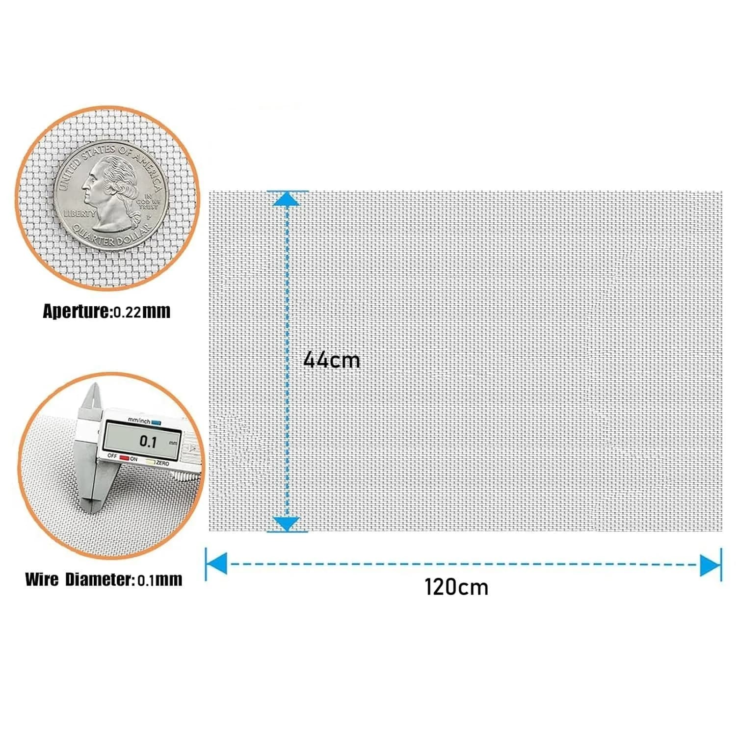 NSKONGDODO 80 Mesh 44x120cm 304 Stainless Steel Woven Wire Filter Screen - view 3