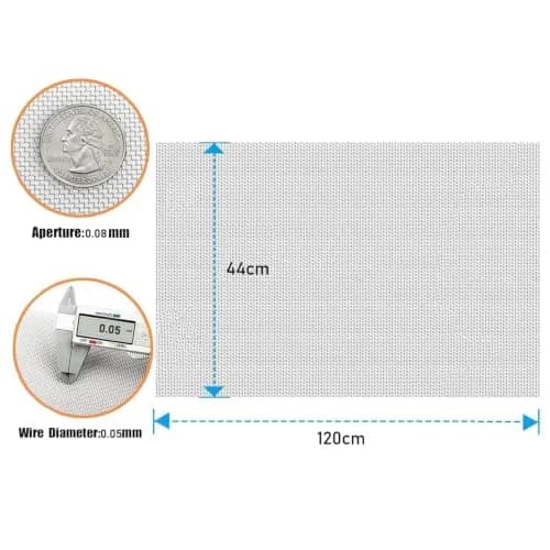 NSKONGDODO 304 Stainless Steel Woven Wire Mesh 200 Mesh 44x120cm | Fine Filtration Screen for Industrial Use thumbnail 3
