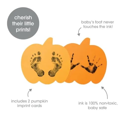 Pearhead Pumpkin Clean-Touch Ink Pad Set with 2 Impression Cards | Baby's First Halloween Keepsake thumbnail 2