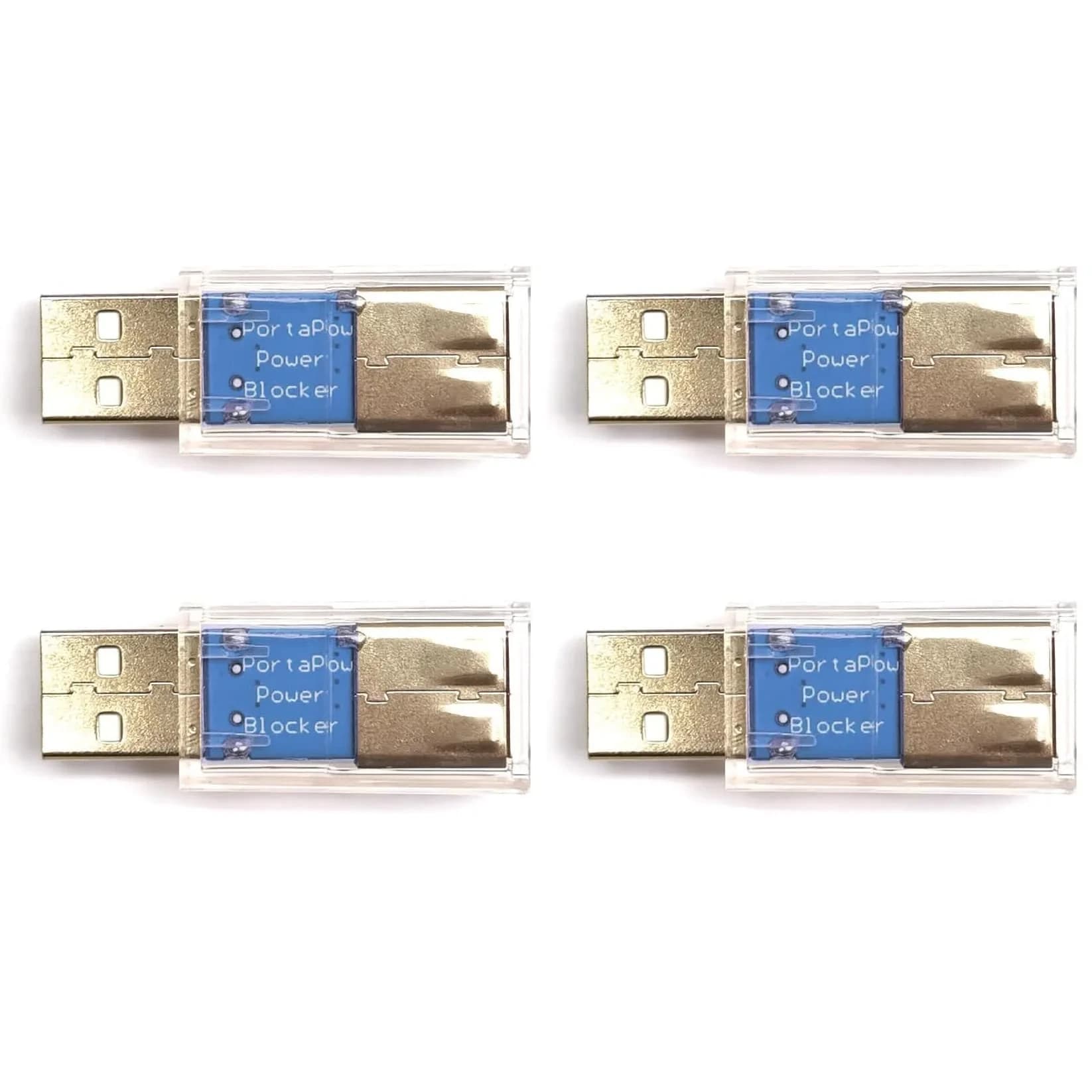 PortaPow USB Power Blocker Twin Pack - Stops Charging, Allows Data (Black) — Black