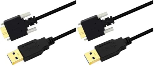 GINTOOYUN 3M USB 3.0 A Male to Micro B Male Cable with Locking Screws for Hard Drive, Smartphone, Tablet and PC (Pack of 2) | 5Gbps Data Speed thumbnail 1
