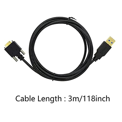 GINTOOYUN 3M USB 3.0 A Male to Micro B Male Cable with Locking Screws for Hard Drive, Smartphone, Tablet and PC (Pack of 2) | 5Gbps Data Speed thumbnail 6