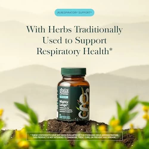 Gaia Herbs Mighty Lungs Vegan Liquid Phyto-Caps 60 Count (Pack of 2) | Respiratory Support Supplement with Herbs Traditionally Used to Help Maintain Respiratory Health thumbnail 3