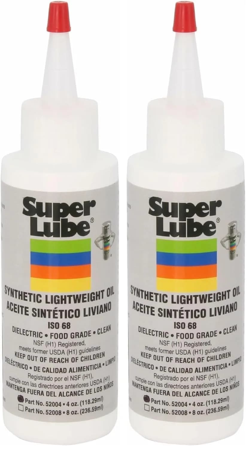 Super Lube Multi-Purpose Lightweight Synthetic Oil ISO 68 Hydraulic Grade 203ml (8 Fl Oz) | Food Grade Lubricant for Metal — Clear