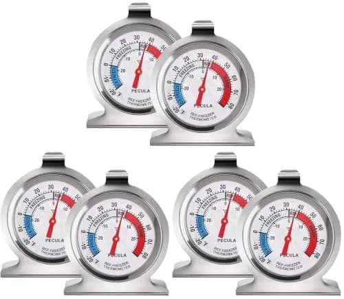 PECULA Refrigerator Thermometer 6 Pack | -30-30°C (20-80°F) Classic Dial Freezer Thermometer thumbnail 1
