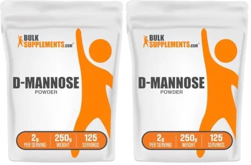 BulkSupplements D-Mannose Powder - Urinary Tract Health Supplement, Unflavored & Gluten-Free, 2g per Serving, 500g Total (Pack of 2) thumbnail 1