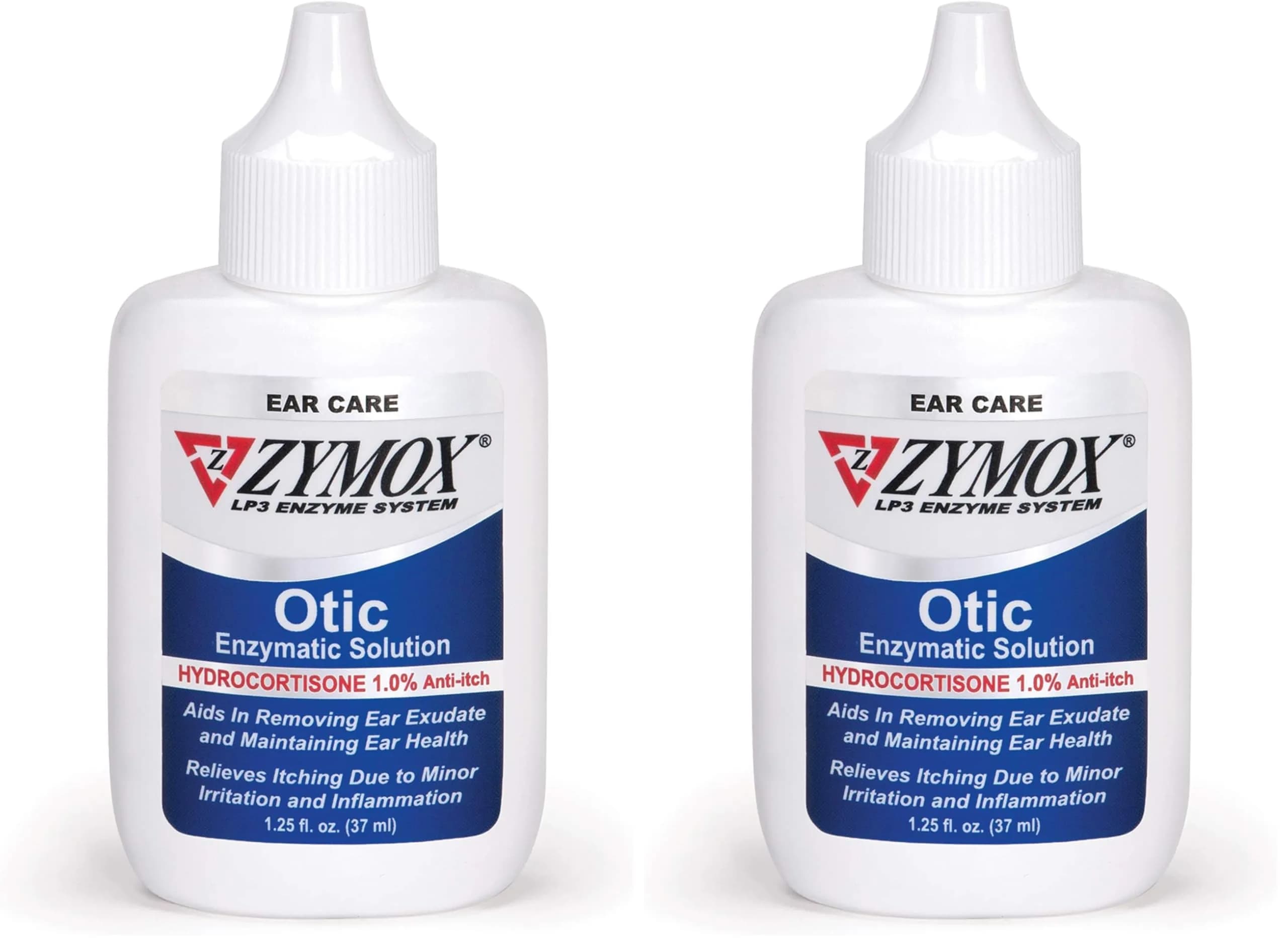 Zymox Otic Enzymatic Solution for Dogs and Cats with Hydrocortisone | 2.5 Fl Oz (Pack of 2) - main product image
