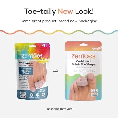 ZenToes Hammer Toe Straightener, Broken Toe Splint & Buddy Wraps, 12 Ct (Pack of 3) | FDA Approved Orthopedic Brace for Daily Pain Management thumbnail 9