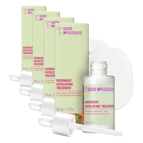Good Molecules Overnight Exfoliating Treatment 120ml (4 Fl Oz) | AHA & BHA Face Exfoliator for Resurfacing thumbnail 1