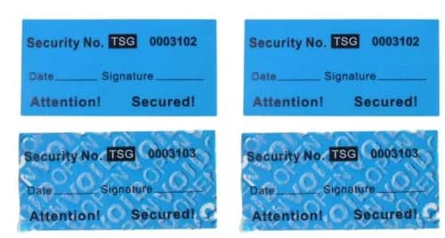 TamperSeals Group Blue Non-Transfer Tamper Evident Security Warranty Void Labels 200 Labels (1"x2" Each) thumbnail 1