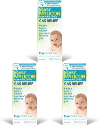 MYLICON Infants Gas Relief Drops for Babies, Dye Free Formula, 1 Fl Oz (Pack of 3) | Gentle Relief for Newborns thumbnail 1