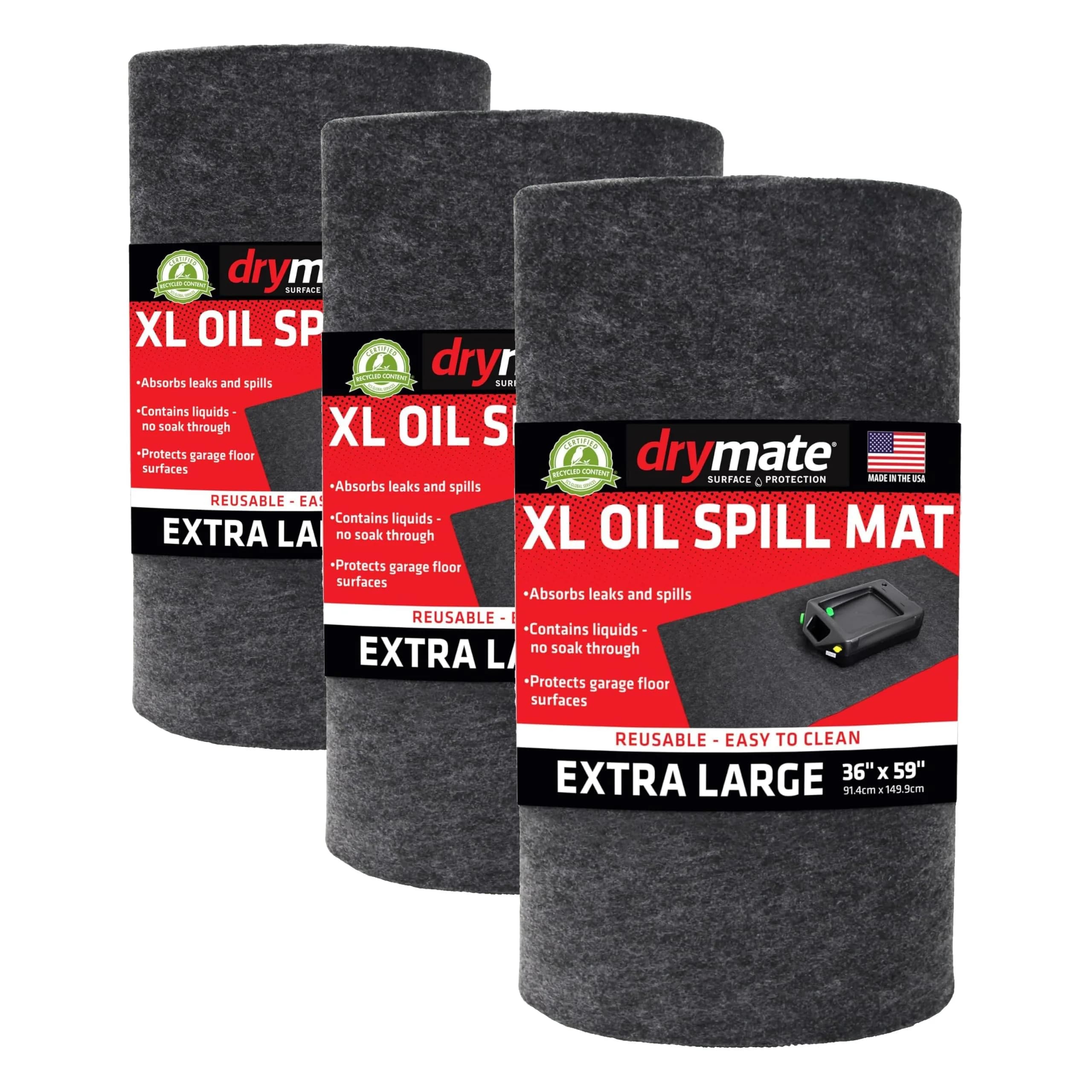 Drymate XL Oil Spill Mat - Pack of 3 (36" x 59") | Premium Absorbent Garage Floor Protection - main product image