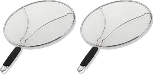 BergKoch Splatter Screen for Frying Pan - 13 Inch Stainless Steel Grease Splatter Guard (Pack of 2) | Premium German Quality thumbnail 1