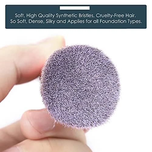 KINGMAS Flat Top Kabuki Foundation Brush Pack of 3 | Premium Makeup Brush for Liquid, Cream, Powder, Blush, Buffing, Stippling Face Makeup Tools (Black, A (Flat Top)) thumbnail 5