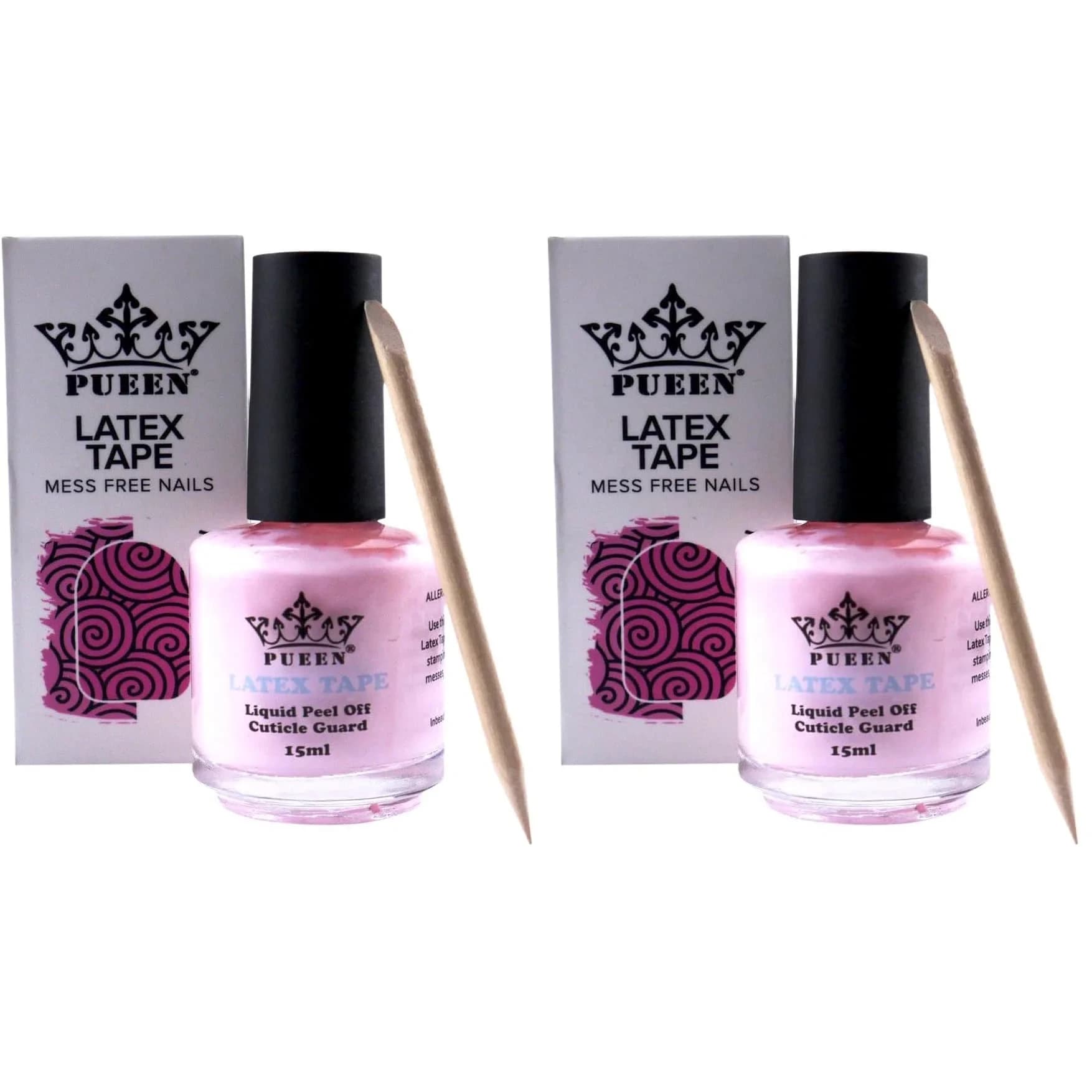 PUEEN Latex Tape Peel Off Cuticle Guard Skin Barrier Protector Liquid Tape 30ml (2 Pack) | Protects Skin from Nail Art Messes