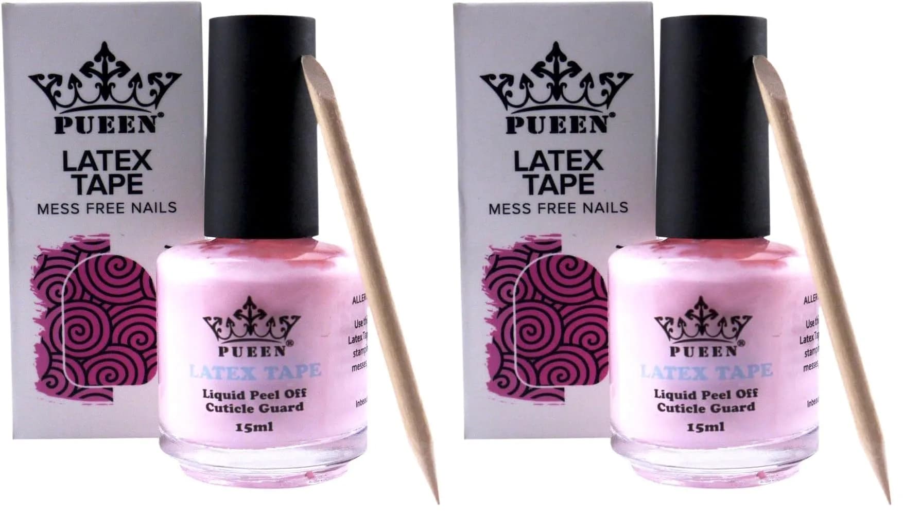 PUEEN Latex Tape Peel Off Cuticle Guard Skin Barrier Protector Liquid Tape 30ml (2 Pack) | Protects Skin from Nail Art Messes - main product image