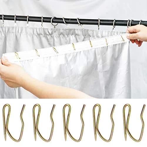 Nydotd Mini Metal Curtain Hooks 1 inch (2.5 cm) Vintage Bronze | Pack of 3 (58 Hooks Total) | Rustproof Offset Pin-On Drapery Hooks for Thin Curtains thumbnail 4