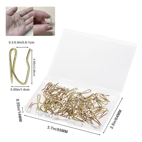Nydotd Mini Metal Curtain Hooks 1 inch (2.5 cm) Vintage Bronze | Pack of 3 (58 Hooks Total) | Rustproof Offset Pin-On Drapery Hooks for Thin Curtains thumbnail 2