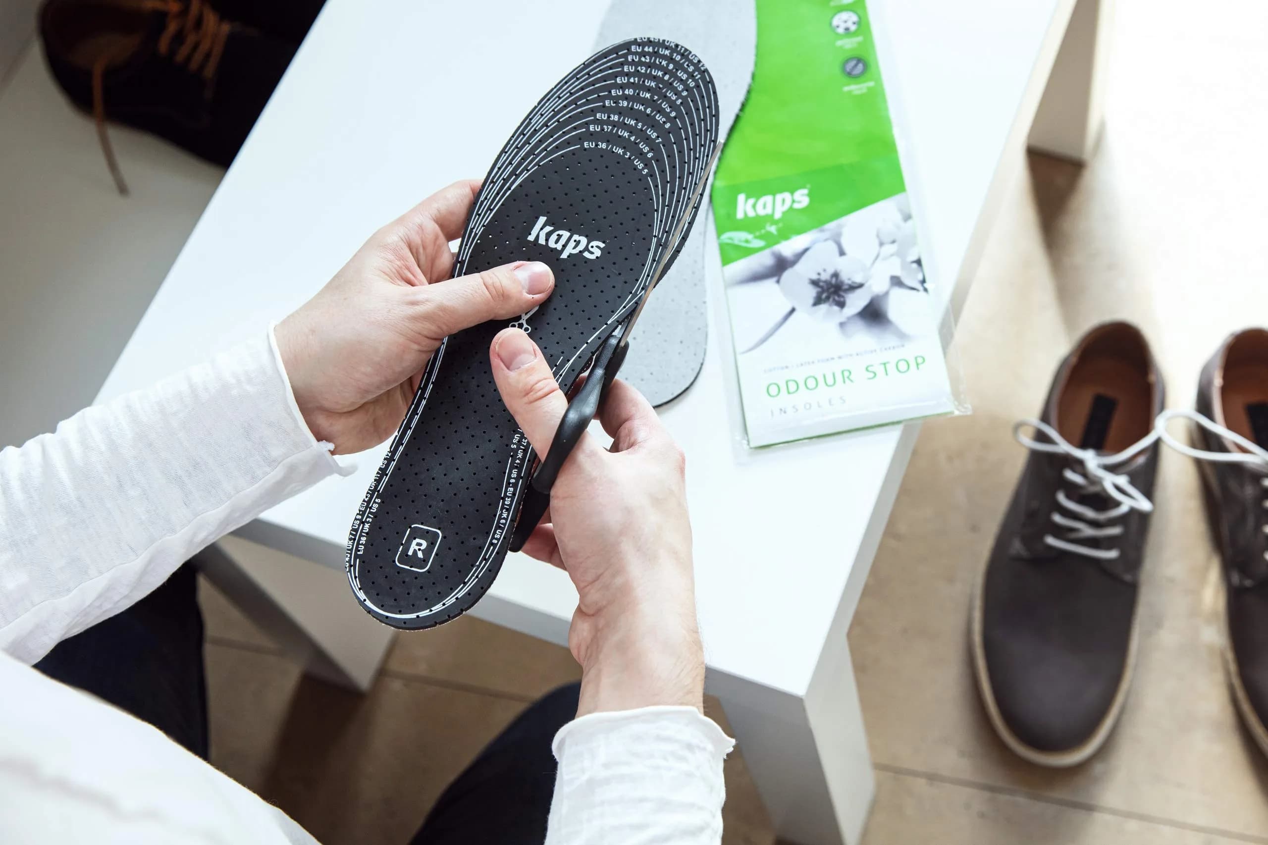 Kaps Odour Stop Shoe Insoles 12 Pairs (6 Pairs Per Pack x 2 Packs) | Charcoal Odour Control & Breathability — 2-Pack