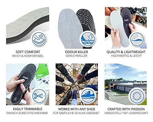Kaps Odour Stop Shoe Insoles 12 Pairs (6 Pairs Per Pack x 2 Packs) | Charcoal Odour Control & Breathability thumbnail 2