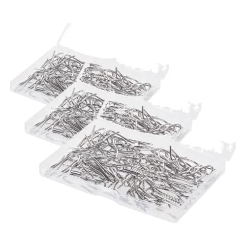 Nydotd 58 Pcs Curtain Hooks 3cm (1.2") | Rustproof Stainless Steel Nickel-Plated Offset Pin-On Hooks for Window, Door & Shower Curtains (Pack of 3) thumbnail 1