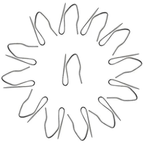 Nydotd 58 Pcs Curtain Hooks 3cm (1.2") | Rustproof Stainless Steel Nickel-Plated Offset Pin-On Hooks for Window, Door & Shower Curtains (Pack of 3) thumbnail 4