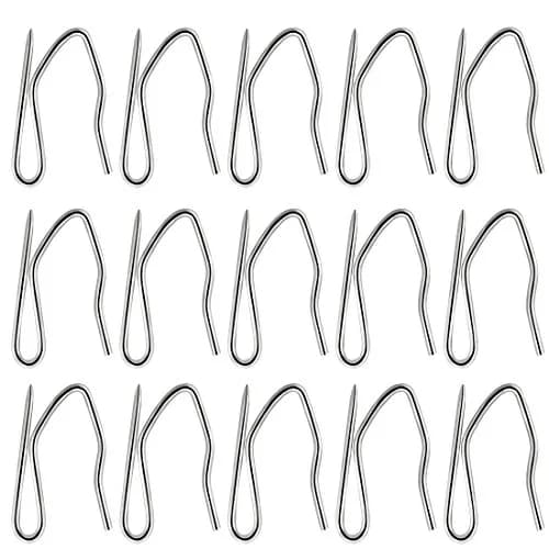 Nydotd 58 Pcs Curtain Hooks 3cm (1.2") | Rustproof Stainless Steel Nickel-Plated Offset Pin-On Hooks for Window, Door & Shower Curtains (Pack of 3) thumbnail 8