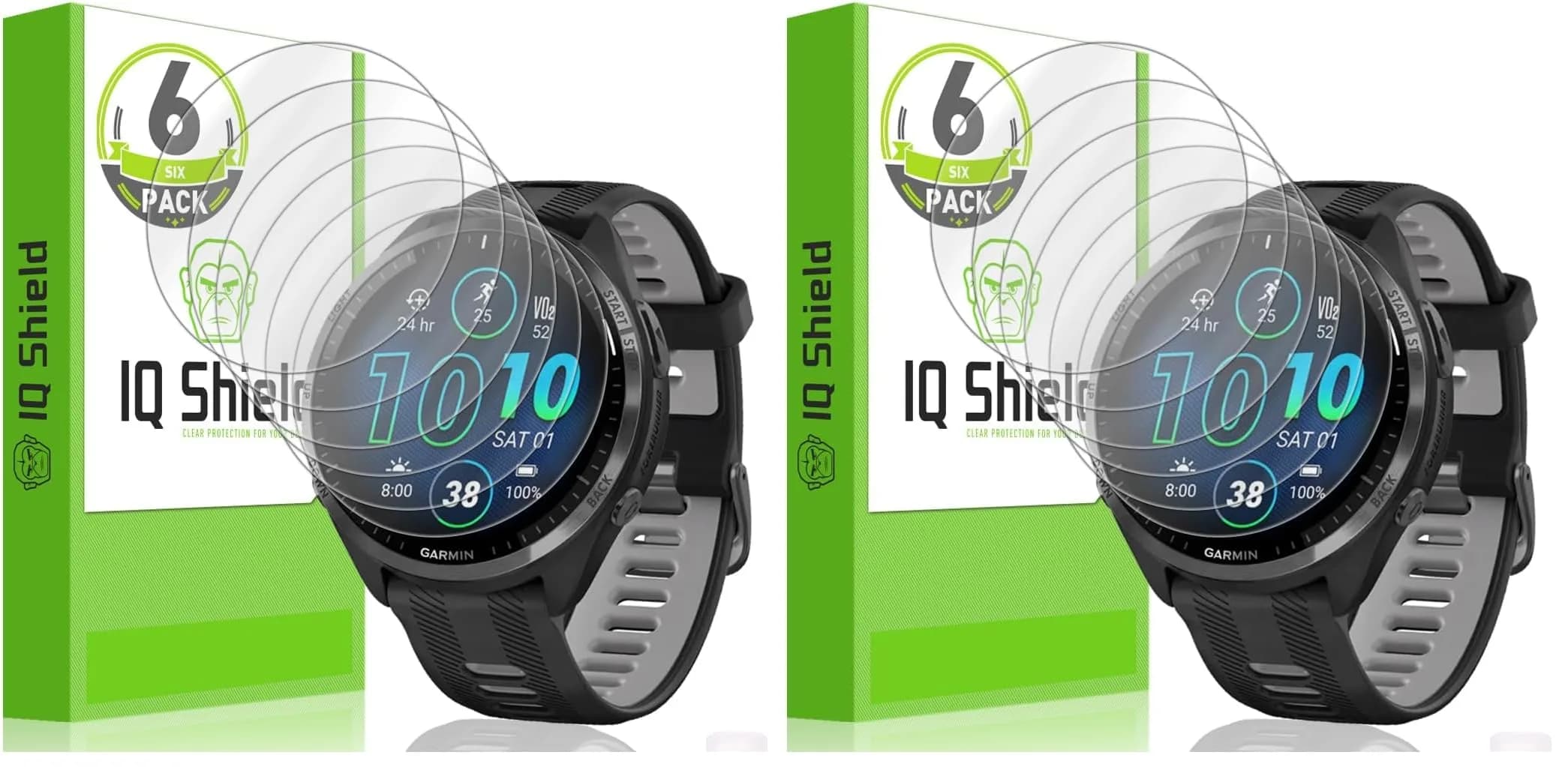 IQShield 12 Pack Screen Protector for Garmin Forerunner 970/570/965 & Venu 4 | Ultra Thin, Anti-Scratch, Bubble-Free — 12-Pack