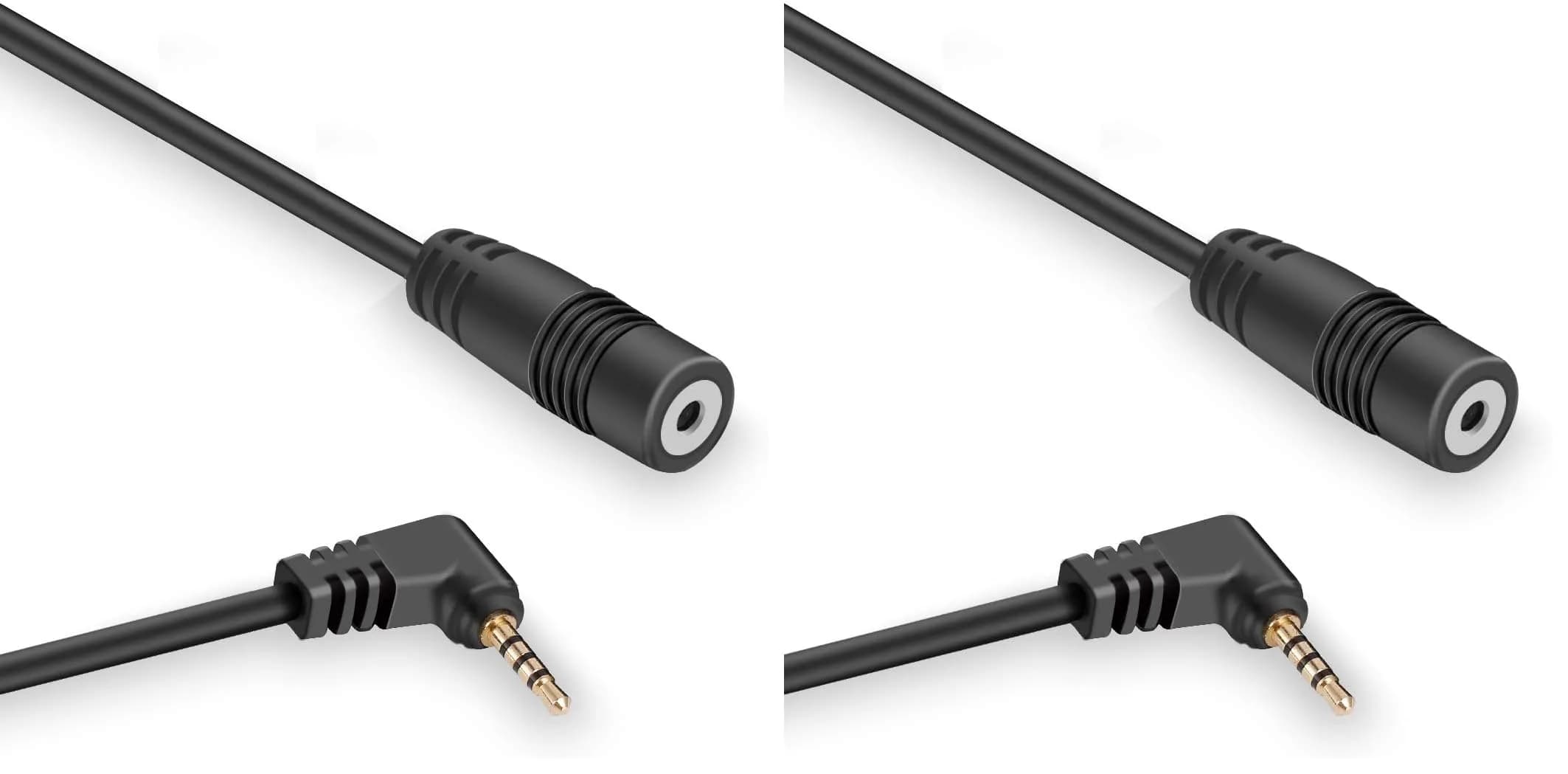 YQMAJIM 9.8 Ft (2.5mm) Male to Female Extension Cord for Backup Cameras (Pack of 2) | Stable Signal Transmission — 9.8 FT