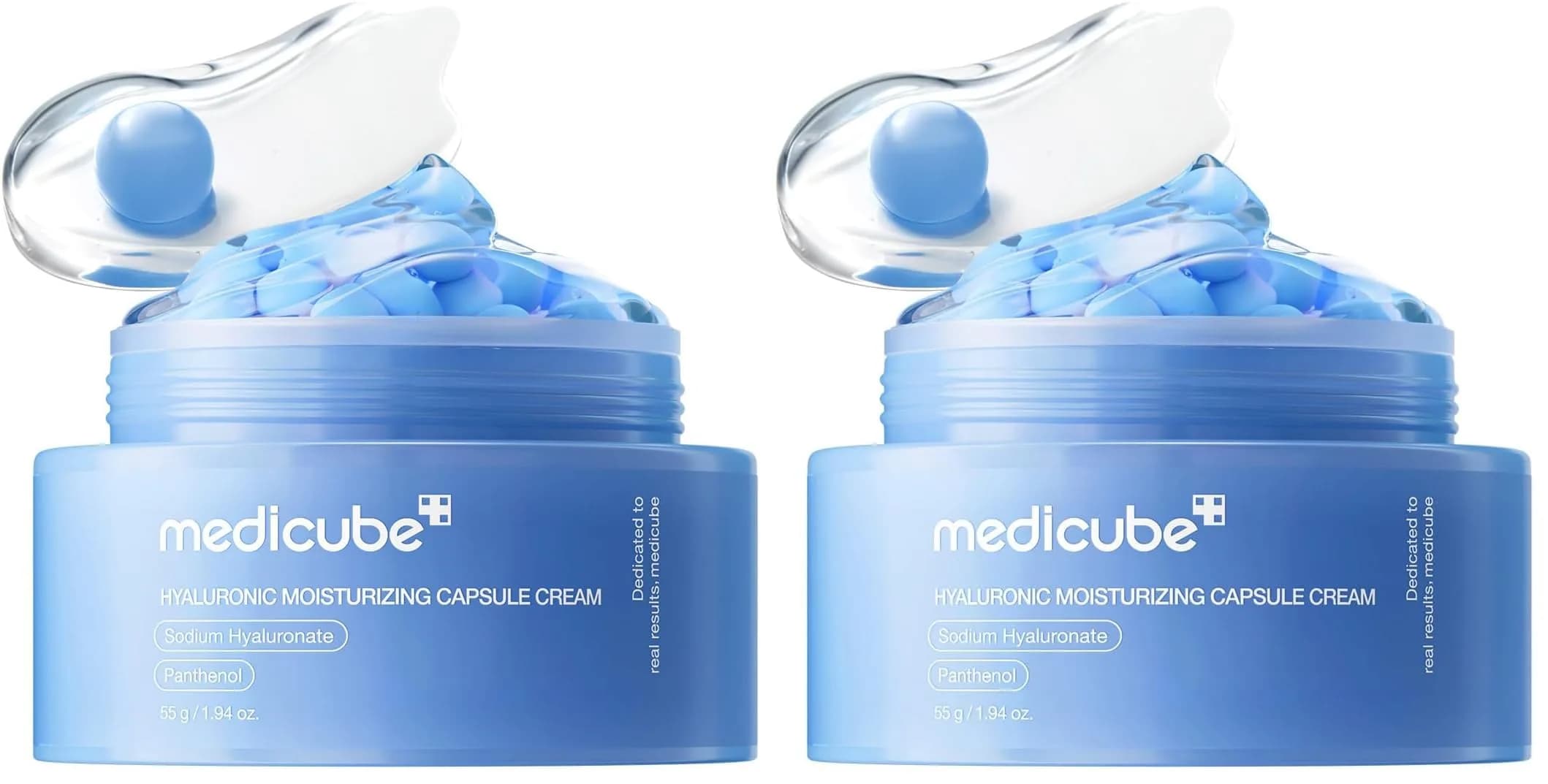medicube Hyaluronic Acid Capsule Cream 3.88 ml (1.94 Fl Oz) Pack of 2 | 120H Lasting Hydration & Barrier Care — Hyaluronic Acid