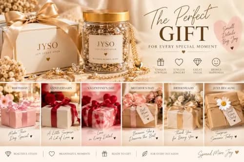 JYSO Mystery Jewelry Jar Bundle 45+ Pieces | Gold Jewelry Set for Women, Rings, Necklaces, Bracelets, Anklets, Waist Chains, Chokers thumbnail 5