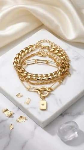 JYSO Mystery Jewelry Jar Bundle 45+ Pieces | Gold Jewelry Set for Women, Rings, Necklaces, Bracelets, Anklets, Waist Chains, Chokers thumbnail 6