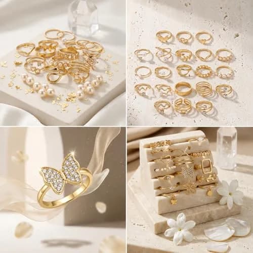 JYSO Mystery Jewelry Jar Bundle 45+ Pieces | Gold Jewelry Set for Women, Rings, Necklaces, Bracelets, Anklets, Waist Chains, Chokers thumbnail 8