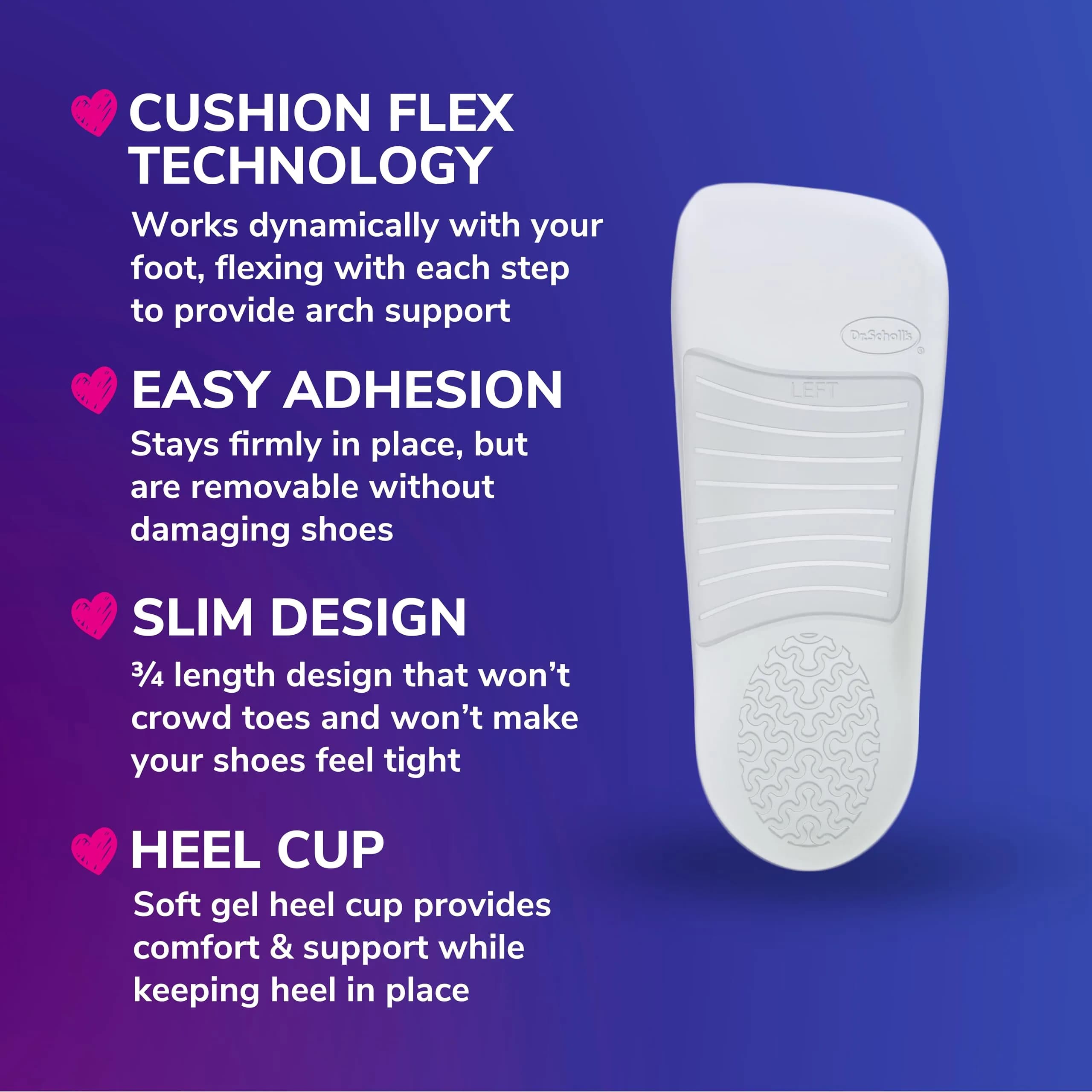 Dr. Scholl's Love Your Flats & Sandals 3/4 Length Insoles for Women, Size 6-10 (12 Pairs) | All-Day Comfort Shoe Inserts with Arch Support - view 5
