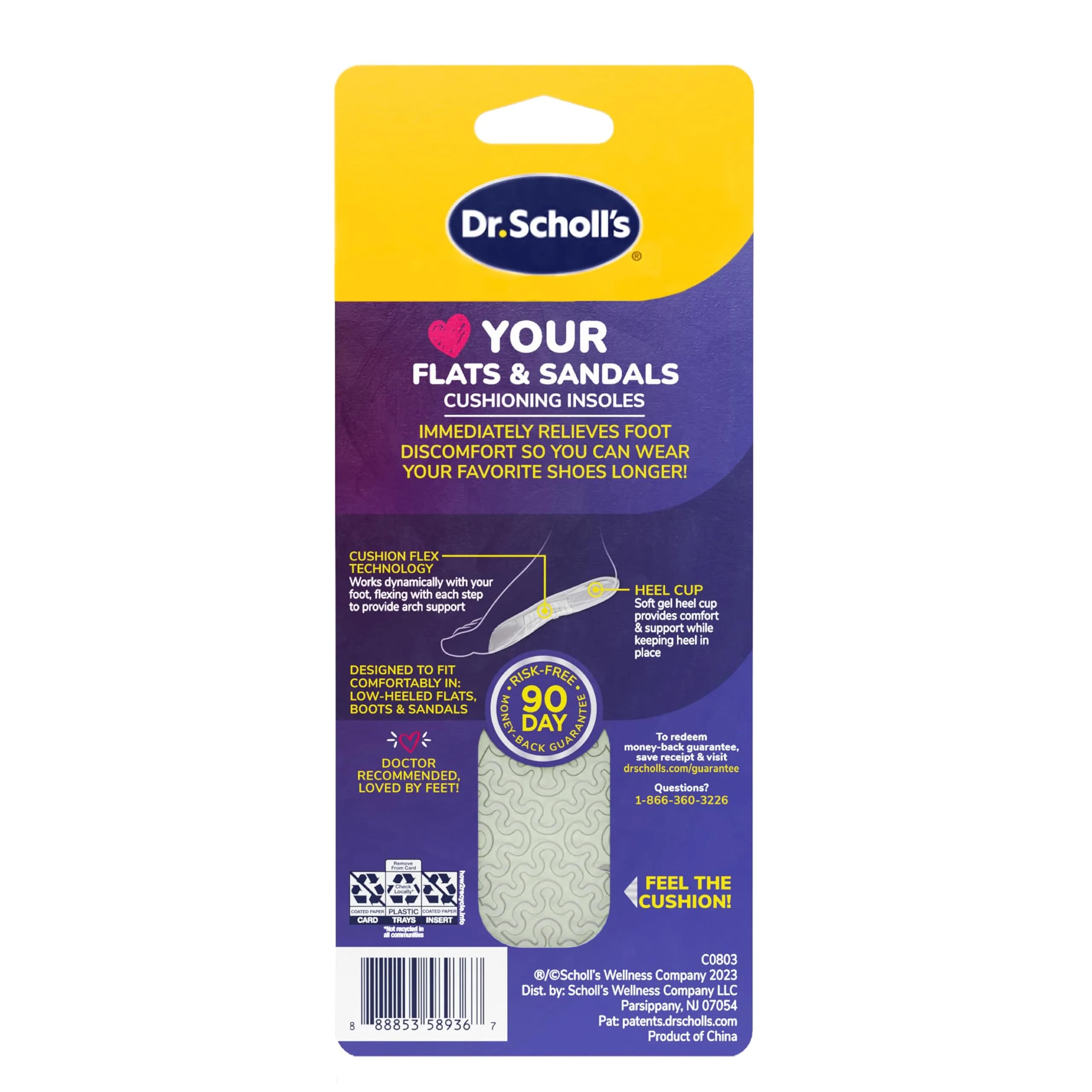 Dr. Scholl's Love Your Flats & Sandals 3/4 Length Insoles for Women, Size 6-10 (12 Pairs) | All-Day Comfort Shoe Inserts with Arch Support - view 8