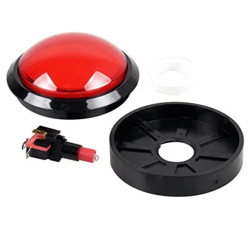 EG STARTS 100mm Big Dome LED Arcade Buttons (Pack of 2) | Red, DC 12V, Illuminated Push Button for DIY Games thumbnail 4