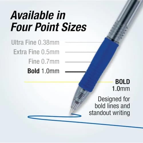 PILOT G2 Premium Gel Roller Pens, Blue Ink Bold Point 1.0mm (12-Pack) | Longest Writing Gel Ink Pen thumbnail 4