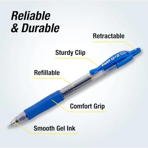 PILOT G2 Premium Gel Roller Pens, Blue Ink Bold Point 1.0mm (12-Pack) | Longest Writing Gel Ink Pen thumbnail 3