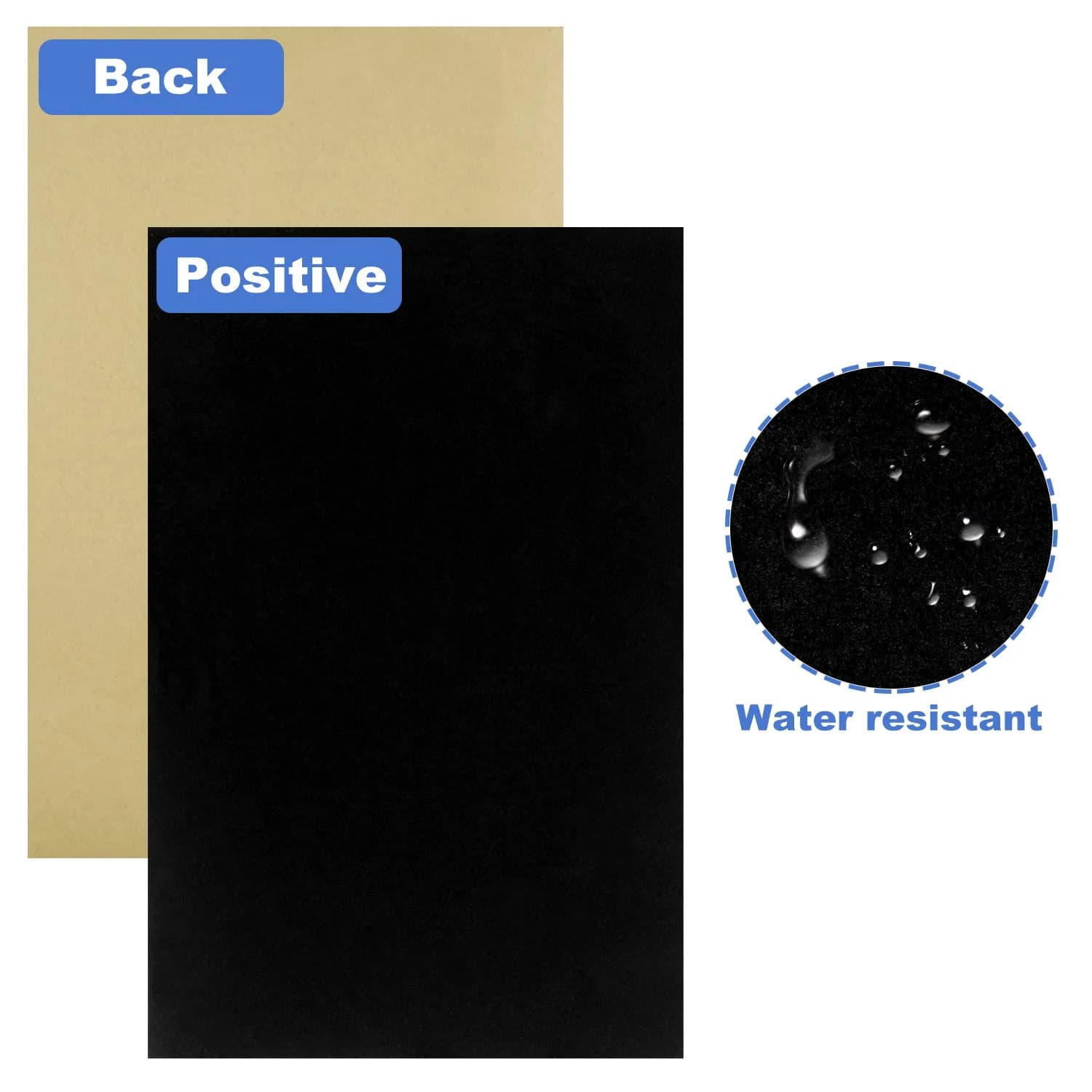Thyores Black Felt Sheets 30cm x 21cm (A4 Size, 2-Pack) | Self-Adhesive Velvet Fabric for Crafts & Drawers - view 3