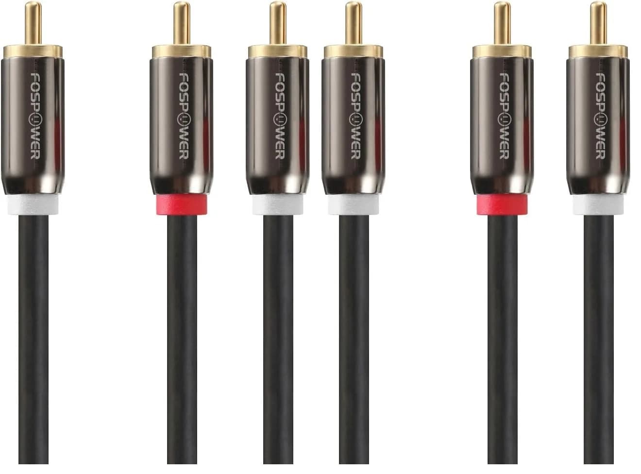 FosPower RCA Y-Adapter (3 Feet) | Gold Plated Stereo Audio Splitter for Home Theater & Subwoofer — 03 FT