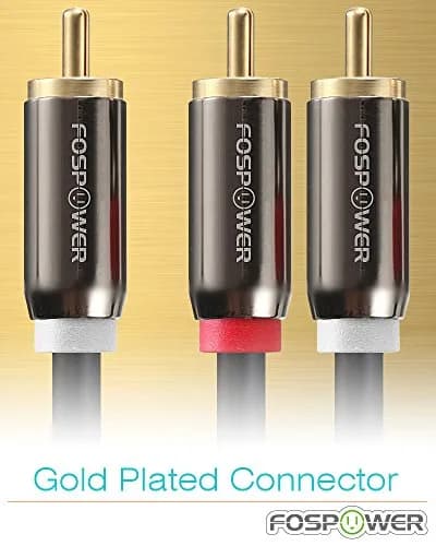 FosPower RCA Y-Adapter (3 Feet) | Gold Plated Stereo Audio Splitter for Home Theater & Subwoofer thumbnail 2