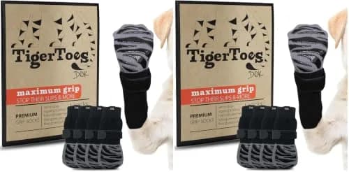 DOK TigerToes Premium Non-Slip Dog Socks Small (Pack of 2) | Extra-Thick Grip for Hardwood Floors & Paw Protection thumbnail 1